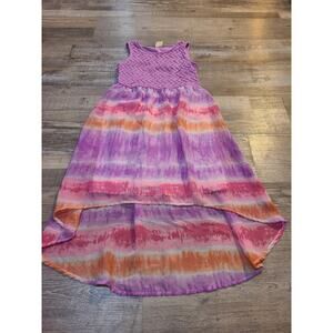 Faded glory large (10-12) girls lace and tie dye high low dress